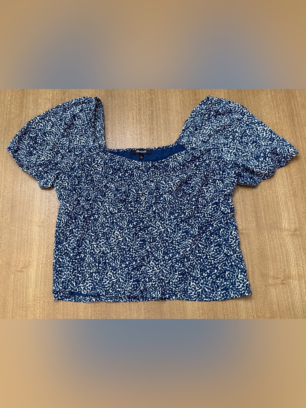 Madewell Navy and White Blouse